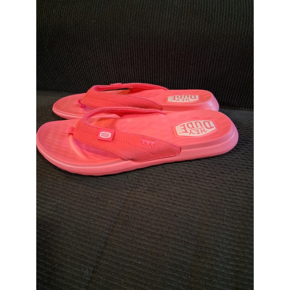 Hey Dude Christi Flip Mono Electric Pink Womens Sandals Size 7 41801-6QQ